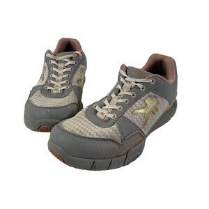 Kuru Sneakers Shoes Sz 11 Medium Womens Cream Gray Orthopedic Walking Comfort